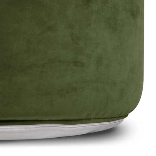Pouf Point Velvet / Velours recyclé - Ø 50 cm - Fatboy - Vert profond -  Micro-billes EPS, Mousse, Velours polyester recyclé
