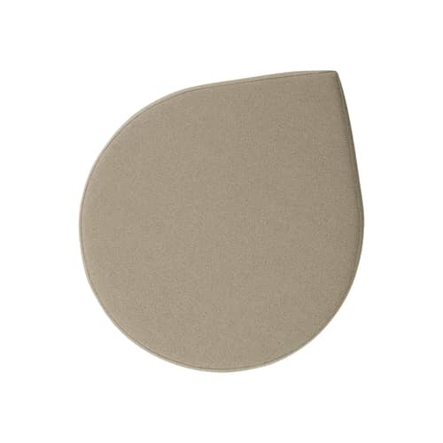 Pouf Stilla tissu beige / Polyester recyclé - AYTM - Taupe (polyester recyclé) - Contreplaqué, MDF, Mousse polyuréthane, Polyester recyclé