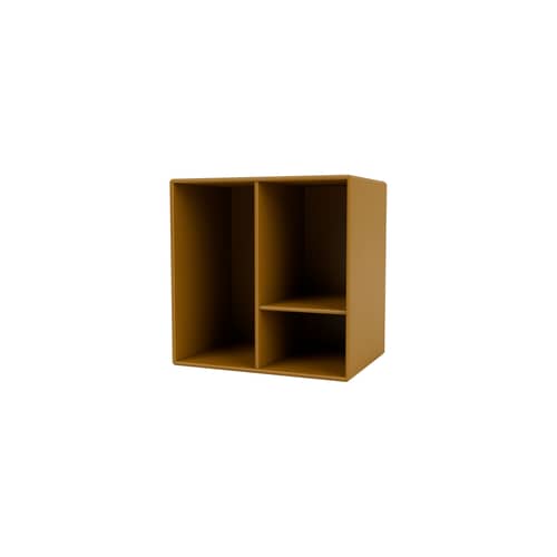 Rangement mural Montana Mini 1002 bois marron / 3 compartiments - 35 x 35 x P 25 cm - MONTANA - Ambre 142 - MDF laqué