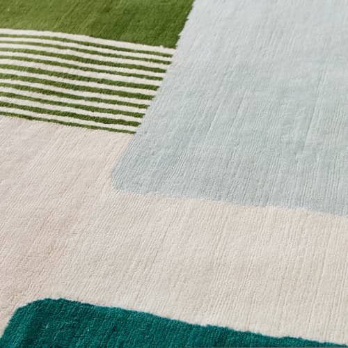 Boro Rug textile green / 170 x 240 cm - Hand-tufted - Maison Sarah Lavoine - Eucalyptus - Cotton, Wool