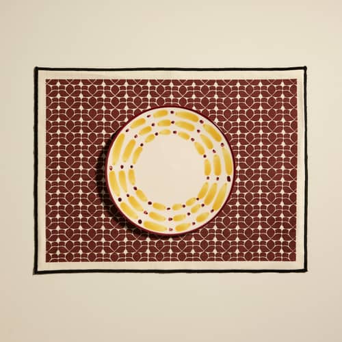 Set de table Flore tissu orange / 45 x 35 cm - Maison Sarah Lavoine - Terracotta - Coton
