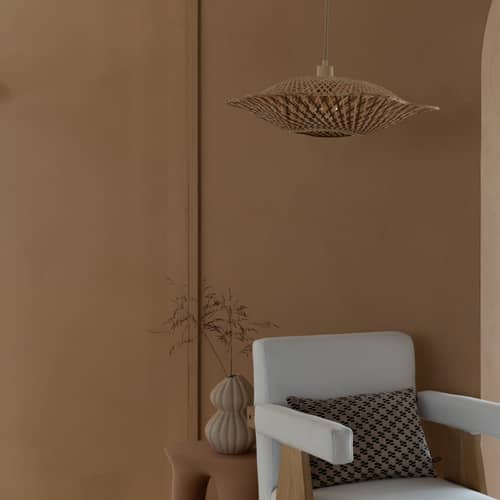 Sospensione Madura legno beige / Ø 60 x H 15 cm - Bambù - GOOD&MOJO - / Ø 60 cm - Marrone e naturale - Bambù, Ferro