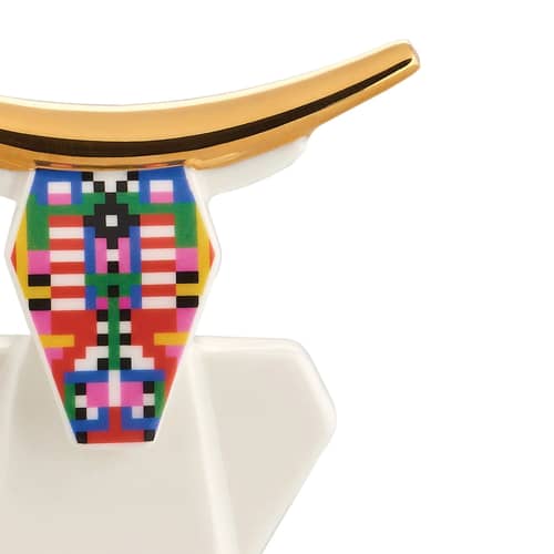 Statuina del presepio Cow ceramica bianco / Porcellana dipinta a mano - Alessi - Bœuf - Porcellana