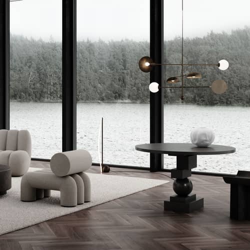 Stehleuchte Bow metall braun / H 100 cm - 101 COPENHAGEN - Bronze / Weiße Röhre - Eisen, Polyacryl