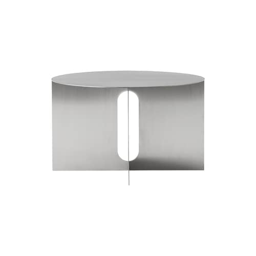 Table basse Androgyne métal argent / Ø 63 x H 38 cm - Audo Copenhagen - Table / Acier brossé - Acier inoxydable brossé