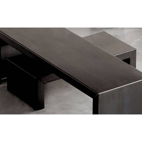 Table basse Small Irony métal noir 68x20 cm - Zeus - L 68 x H 20 cm - Acier phosphaté