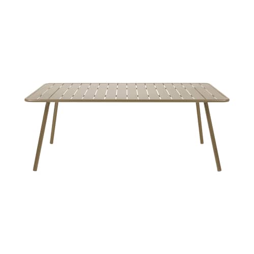 Table rectangulaire Luxembourg métal beige / 207 x 100 cm - 8 à 10 personnes - Fermob - Muscade - Aluminium laqué