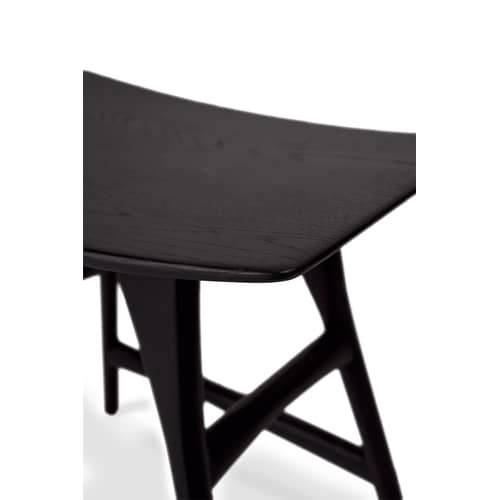 Tabouret Osso bois noir / H 45.5 cm - Ethnicraft - Noir - Chêne massif