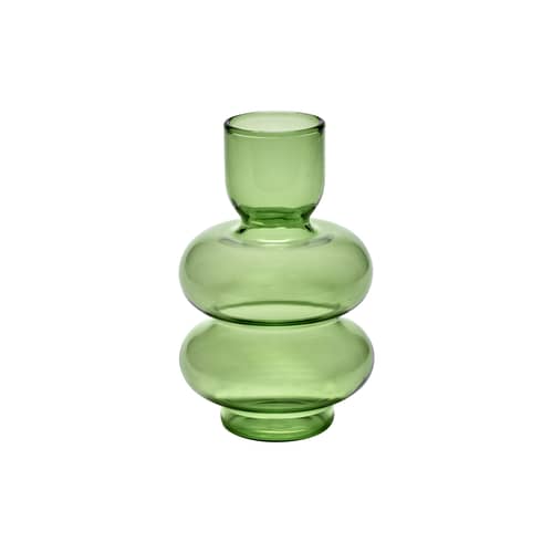 Vase Bubble glas grün / H 15 cm - Serax - Grün - Borosilikatglas