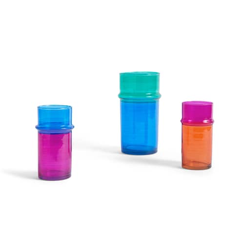 Vase Moroccan Large verre vert bleu / Ø 14 x H 29 cm - Hay - Vert & bleu - Verre soufflé recyclé
