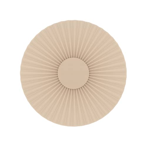 Applique Carmen LED tissu beige /Ø 50 cm - Double branchement : mural ou prise - Hartô - Champagne - Métal laqué, Tissu plissé