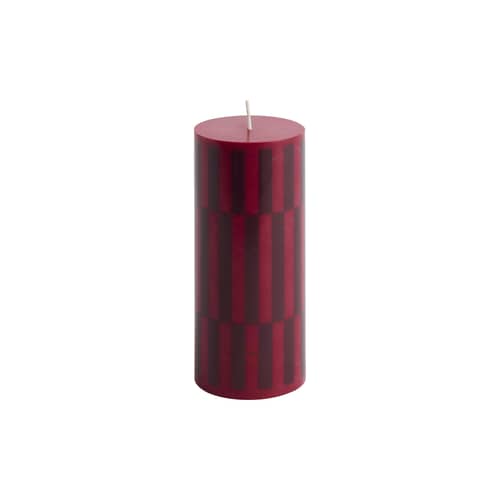 Bougie bloc Column / Ø 6,5 x H 15 cm - Hay - Lie-de-vin et bordeaux - Huile, Stéarine
