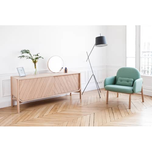 Buffet Marius bois naturel / L 155 x H 65 cm - Hartô - Chêne naturel - Chêne massif, MDF plaqué chêne