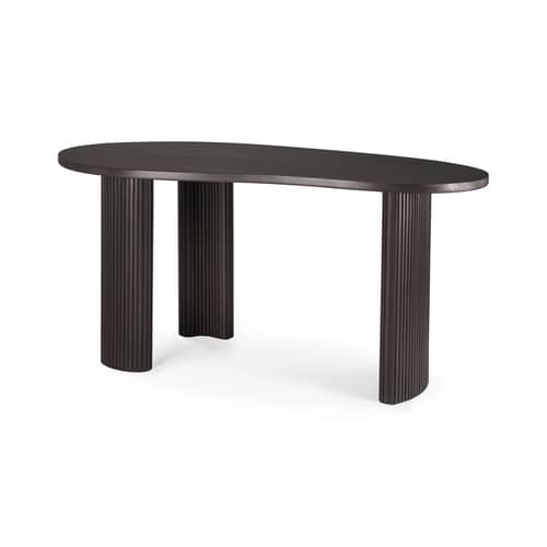 Bureau Boomerang bois naturel / 160 x 83 cm - Acajou massif - Ethnicraft - Acajou brun foncé - Acajou massif teinté