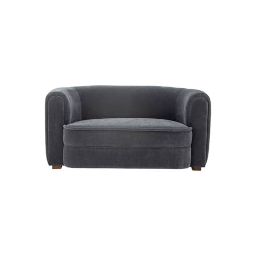 Canapé droit Malala tissu gris / L 152 cm - Velours - Bloomingville - Gris - Bouleau, Contreplaqué, Mousse, Velours