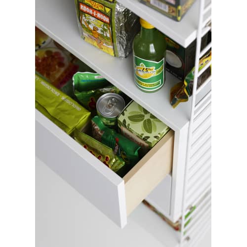 Cassettiera  legno bianco / 2 Cassetti - L 78 x P 30 x H 42 cm - String Furniture - Bianco - Acciaio inossidabile, MDF laccato