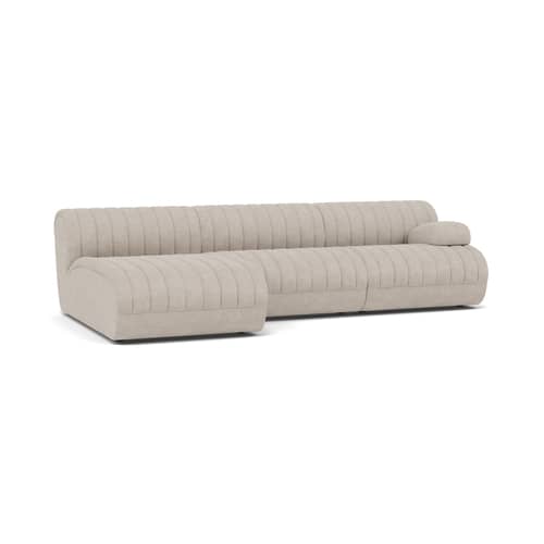 Sofa modulierbar Coltre textil beige / 3-Sitzer mit Sofa – L 270 cm - Muuto - Sand - FSC-zertifiziertes Holz, Gewebe, Schaumstoff