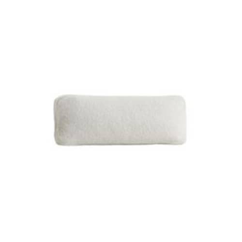 Coussin Lunam tissu blanc / 50 x 35 cm - Tissu bouclé - Kartell - Blanc (tissu bouclé Orsetto) / Pieds noirs - Fibranne, Plume d\'oie, Tissu bouclé