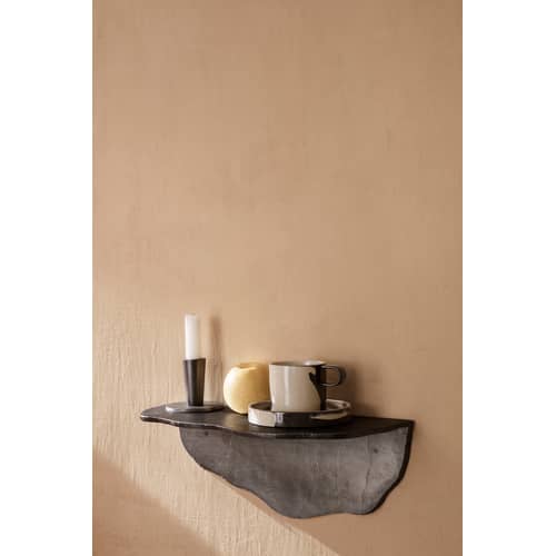 Inlay Cup ceramic brown beige / With saucer - Ferm Living - Sand & chocolate - Enamelled sandstone