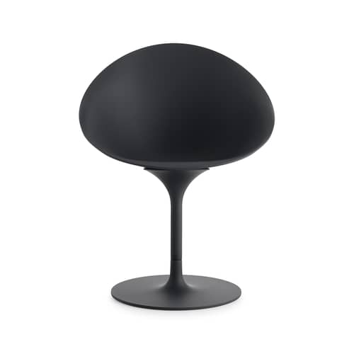 Drehsessel Ero/S/ plastikmaterial schwarz / Soft-Touch-Oberfläche - Kartell - Mattes Kohlegrau (Soft-Touch) - bemaltes Polykarbonat, Gegossenes Aluminium