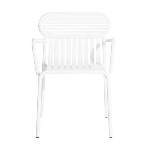Fauteuil bridge empilable Week-end métal blanc / Aluminium - Petite Friture - Blanc - Aluminium thermolaqué époxy