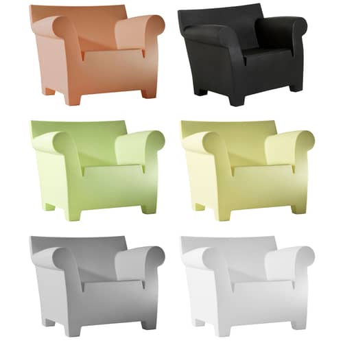 Fauteuil Bubble Club plastique blanc / Philippe Starck, 2000 - Kartell - Blanc zinc - Polypropylène