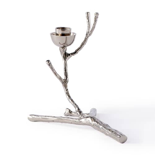 Kerzenleuchter Twiggy XS metall silber / B 18 x H 14 cm - POLSPOTTEN - Silber - Metall