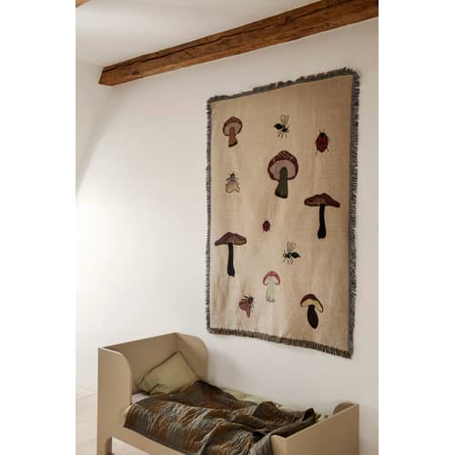 Lit enfant Sill / 166 x 76 cm (pour matelas 70 x 160 cm) - Sommier inclus - Ferm Living - Lit / Beige - MDF peint