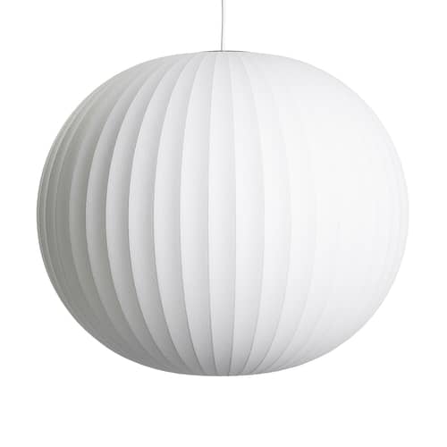 Bubble Ball Pendant metal white / Large - Vertical patterns - Hay - Ø 68 cm / Off-white -  Toile polymère, Steel