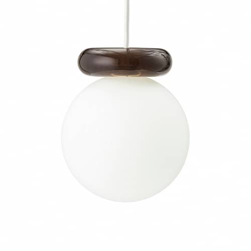 Pendelleuchte Hinx glas braun / Ø 15 cm - Normann Copenhagen - Braun - Harz, Opalglas