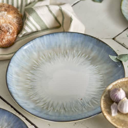 Piatto Calen ceramica blu / Ø 27 cm - Bloomingville - Ø 27 cm / Blu - Gres smaltato