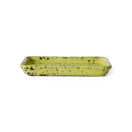 Piatto per dolcetti 70s ceramics ceramica giallo / 7,7 x 13,6 cm - HK LIVING - Corno - Gres smaltato
