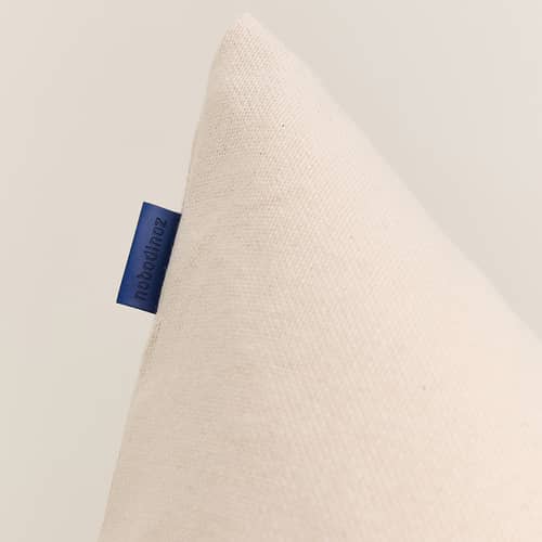 Pouf enfant Oasis - NOBODINOZ - Beige - Coton biologique, Polystyrène expansé, Similicuir