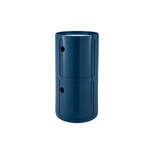 Rangement Componibili New Big HIGH bleu / 2 tiroirs - Ø 42 x H 76,5 cm - Kartell - Bleu - ABS