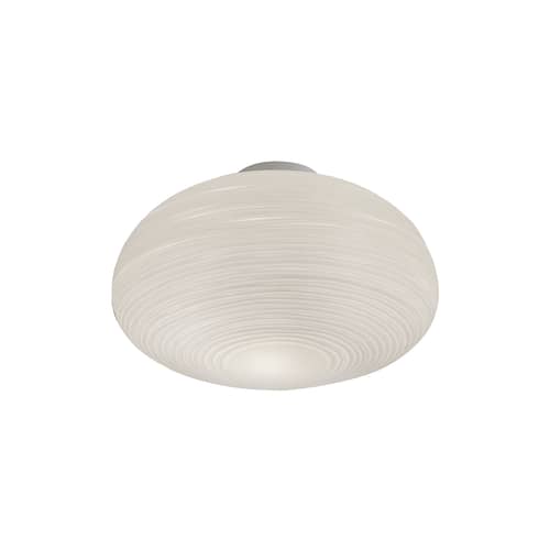 Rituals 2 Ceiling light glass white Ø 34 x H 21 cm - Foscarini - White - Lacquered metal, Mouth blown glass