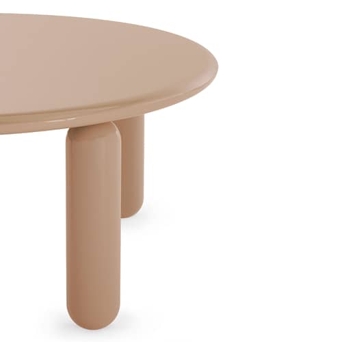 Table basse Undique Mas bois beige / Ø 85 x H 30 cm - Patricia Urquiola, 2023 - Kartell - Beige poudré - Hêtre laqué, MDF laqué