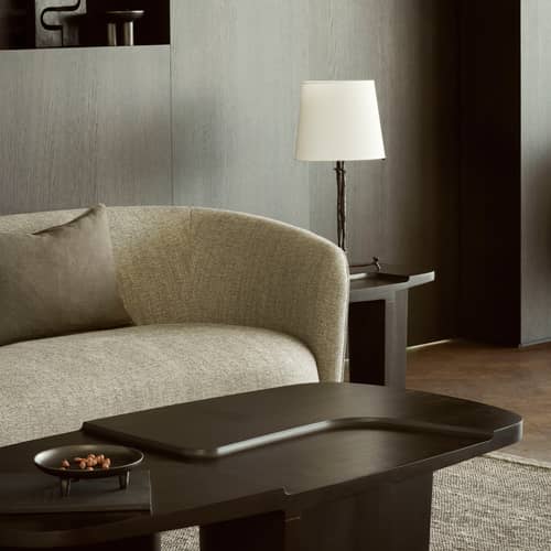 Table d\'appoint Brutalist bois marron / 60 x 40 x H 45 cm - Ethnicraft - Acajou brun rose - Acajou massif teinté