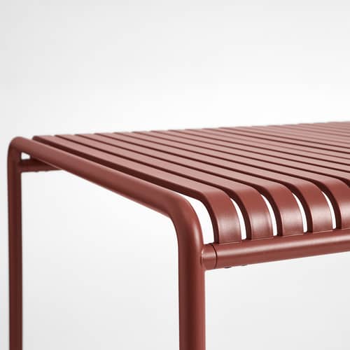 Table rectangulaire Palissade métal rouge / 220 x 90 cm - Hay - Rouge oxyde - Acier thermolaqué