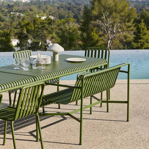 Table rectangulaire Palissade métal vert / 170 x 90 cm - Bouroullec,2016 - Hay - Vert olive - Acier laqué époxy