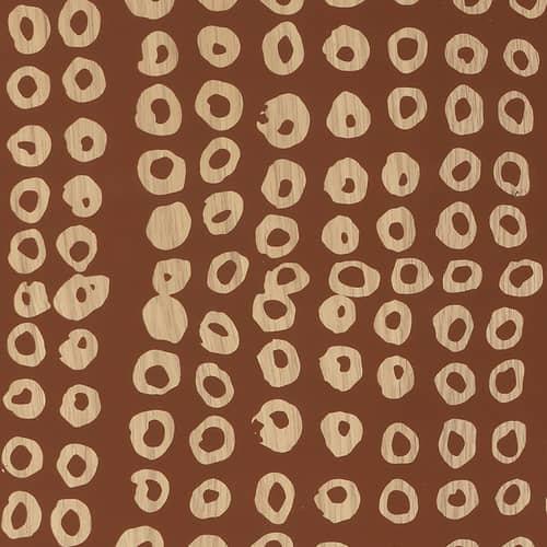 Tablett Second Nature holz braun / Ø 48 cm - Ethnicraft - Second Natur / Rotbraun & Eiche - Eichenfurnier, Glass mit Siebdruck