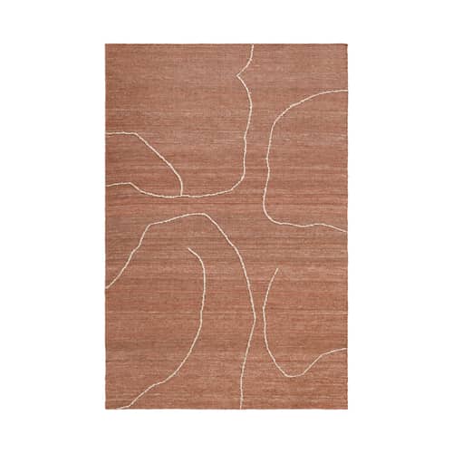 Tappeto Gesso tessuto arancione / 170 x 240 cm - Ferm Living - 170 x 240 cm / Terracotta - Cotone, Iuta, Lana