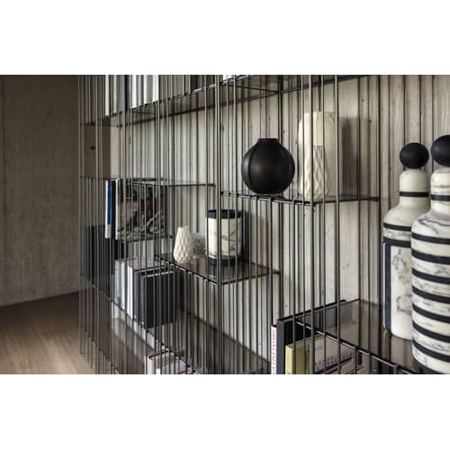 Zubehör  glas braun transparent / Set 6 Regalböden für Bücherregal Metrica Wall A - Prof. 12 cm - Mogg - Bronze - Rauchglas