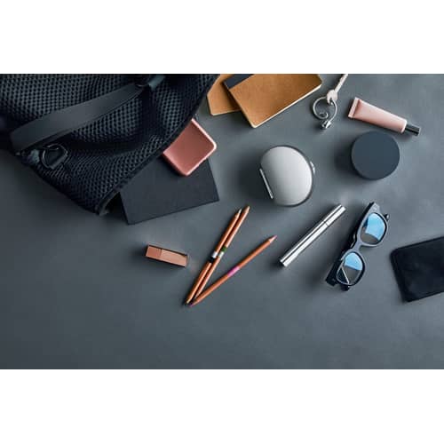 Set cigarettes à rouler Taboo métal / Boîtier en acier - Ø 10 cm / Seconde vie - Alessi - Acier - Acier inoxydable, Résine thermoplastique