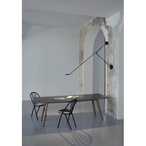 Lampada da parete Aaro LED metallo nero / L 155 cm - Braccio mobile - DCW éditions - Nero - Acciaio, Alluminio anodizzato