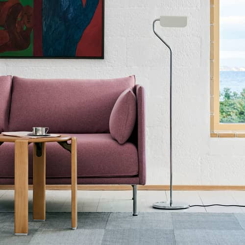 Apex Floor lamp metal blue / Adjustable small reading lamp - H 110 cm - Hay - Pastel blue - Chromed steel, Painted steel