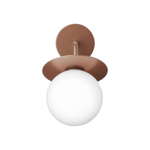 Applique d\'extérieur Liila OUTDOOR - NUURA - Bronze foncé / Blanc opalin - Aluminium thermolaqué, Verre soufflé bouche