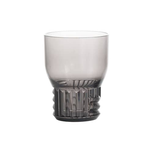 Bicchiere Trama Small materiale plastico grigio / H 11 cm - Kartell - Grigio fumé - Tecnopolimero