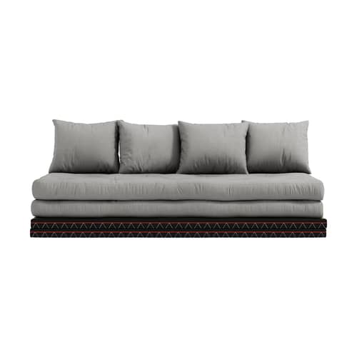 Schlafcouch Chico textil grau / Modulierbar - B 200 cm - KARUP DESIGN - Grau 746 - Geflochtenes Binsengras, Gewebe, Recycelte Mischfasern, Reisstroh, Schaumstoff