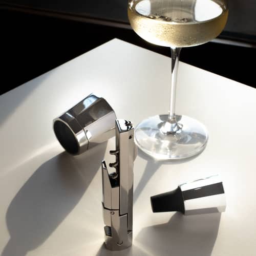 Coffret sommelier Eugenia / Tire-bouchon + 2 bouchons pour vin et champagne - Alessi - Acier - Acier inoxydable