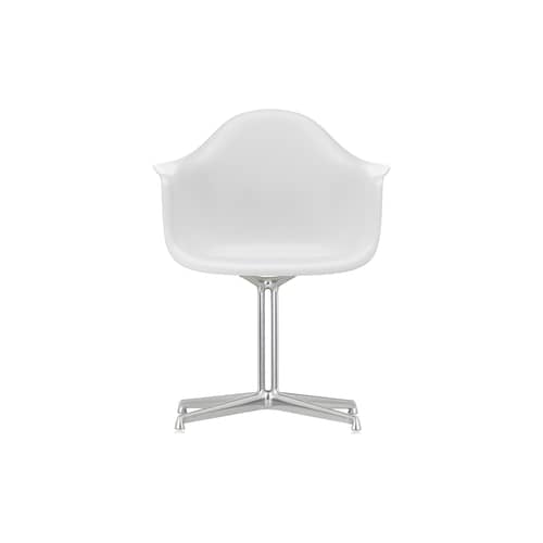 Fauteuil RE DAL - Eames Plastic Armchair blanc / (1950) - Pied La Fonda / Recyclé - Vitra - Blanc coton / Pied poli - Aluminium injecté, Polypropylène recyclé post-consommation